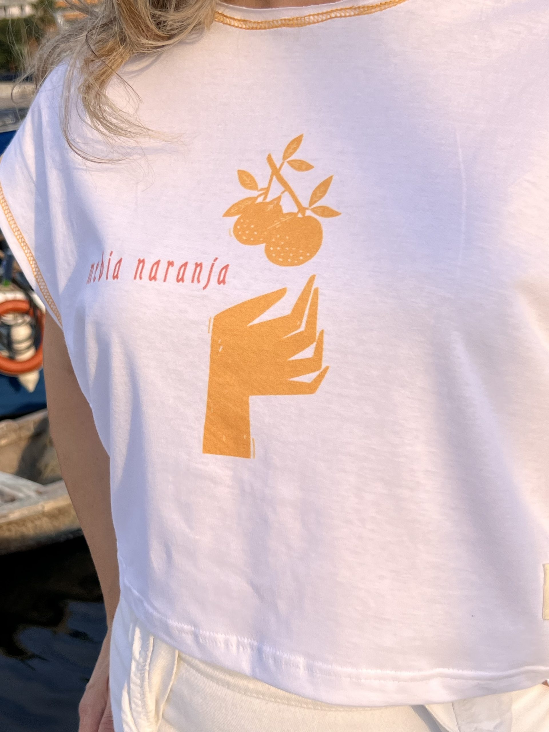 crop top, media, illustrated, orange